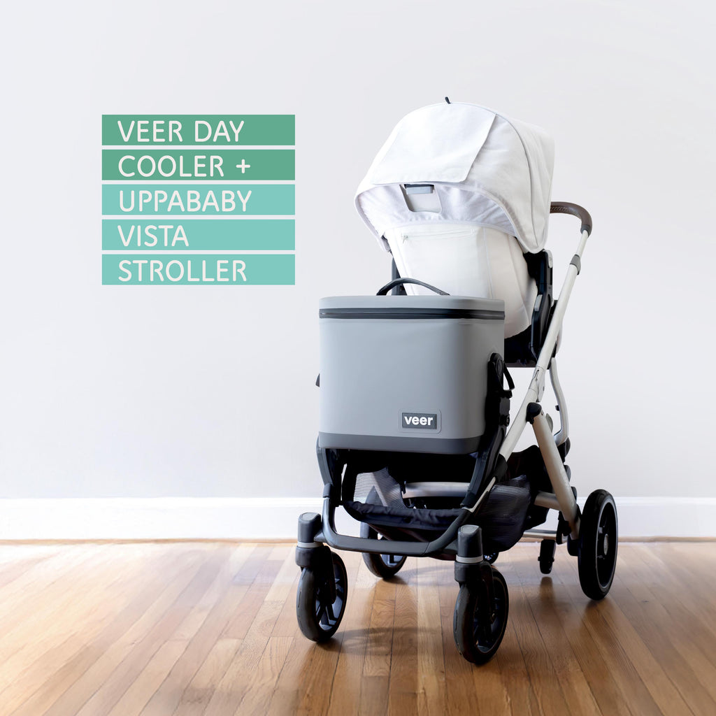 Veer Day Cooler attached to UPPAbaby Vista stroller using Vamos Baby adapter
